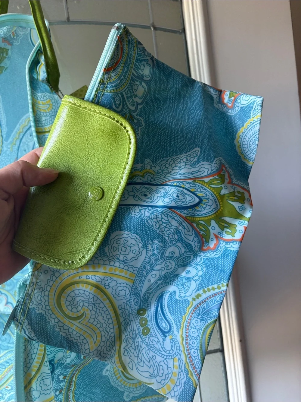 Twos company large paisley tote bag